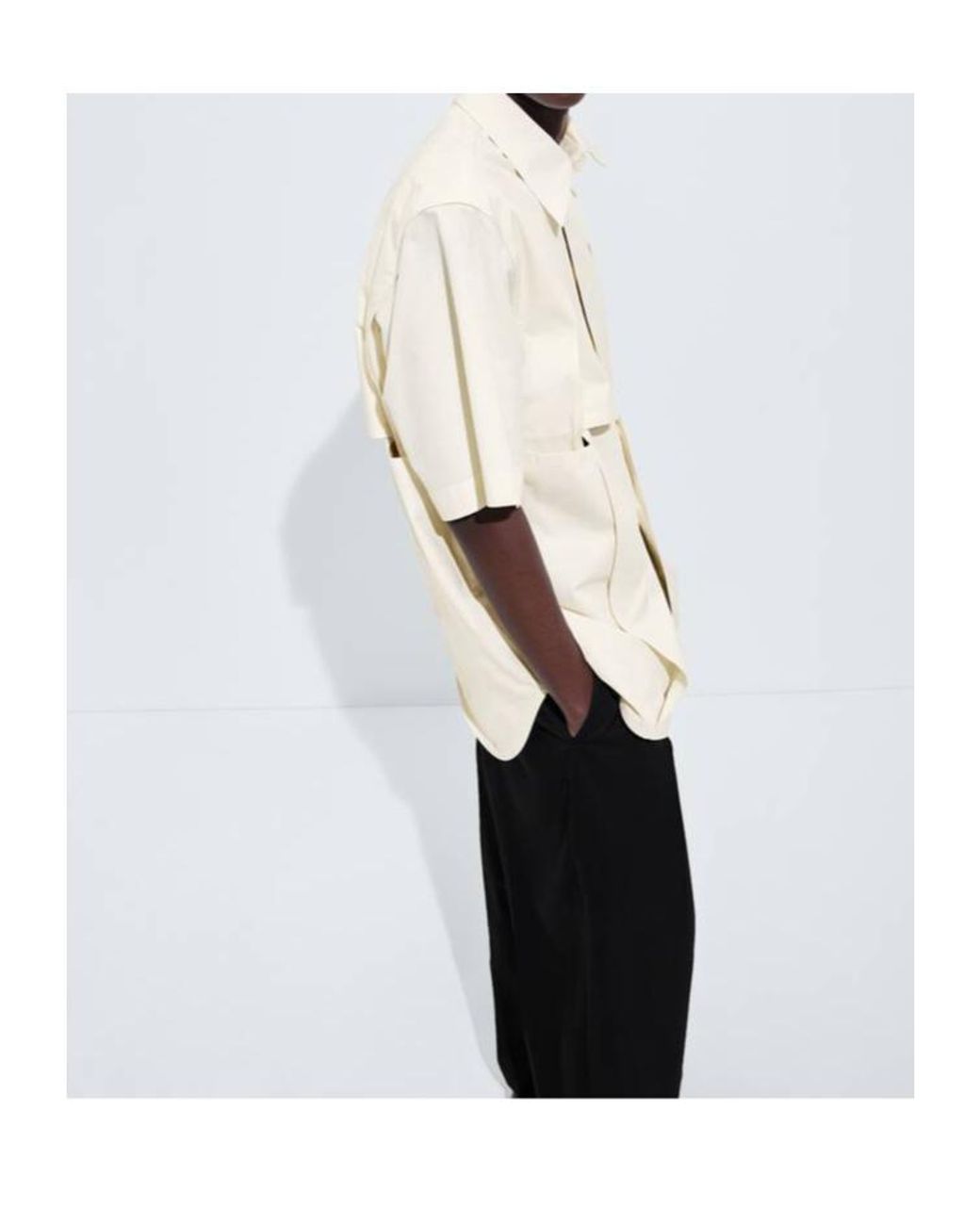 Bottega Veneta White Macro Intreccio Cotton Shirt for men