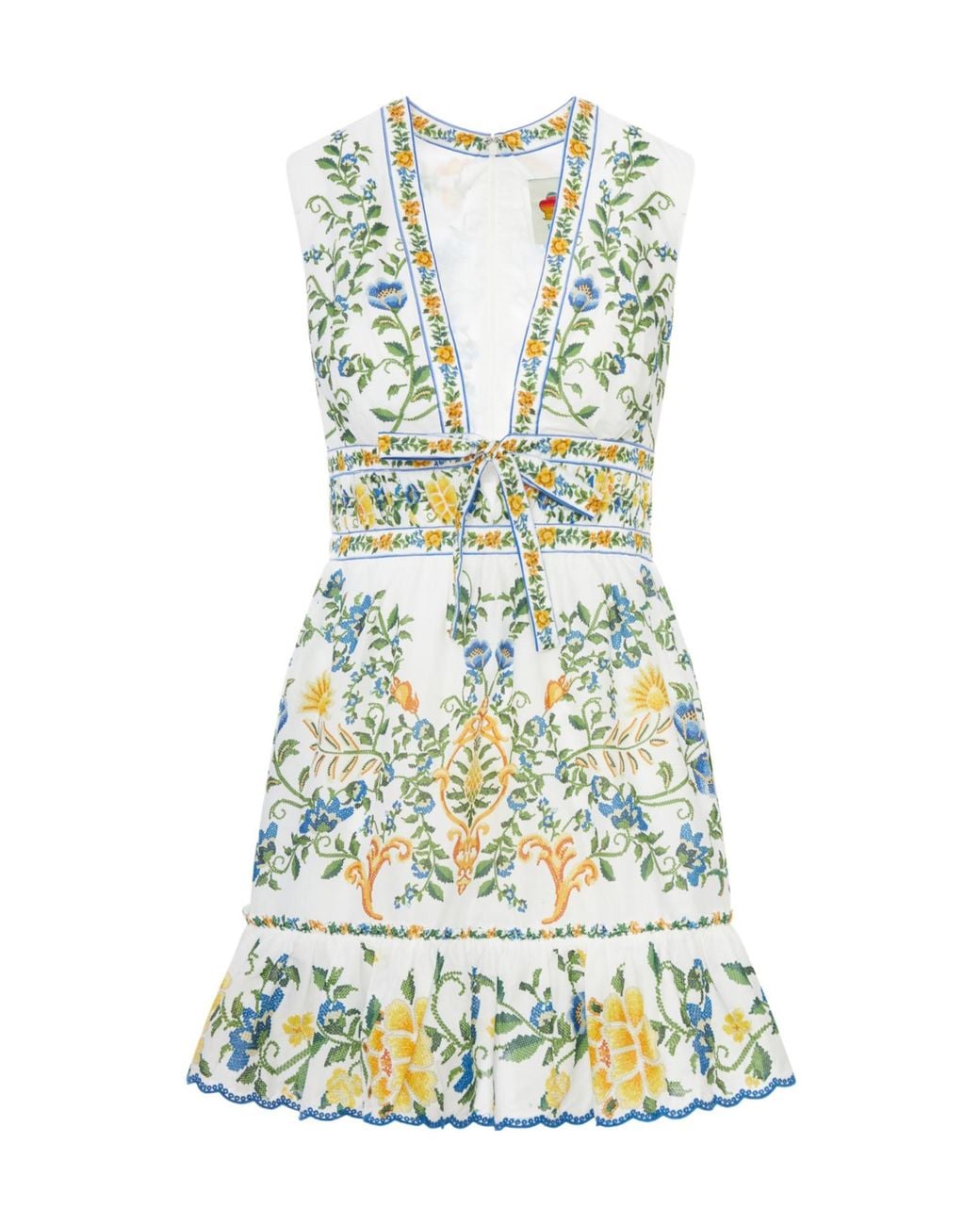 Farm Rio Green Emily Floral Mini Dress