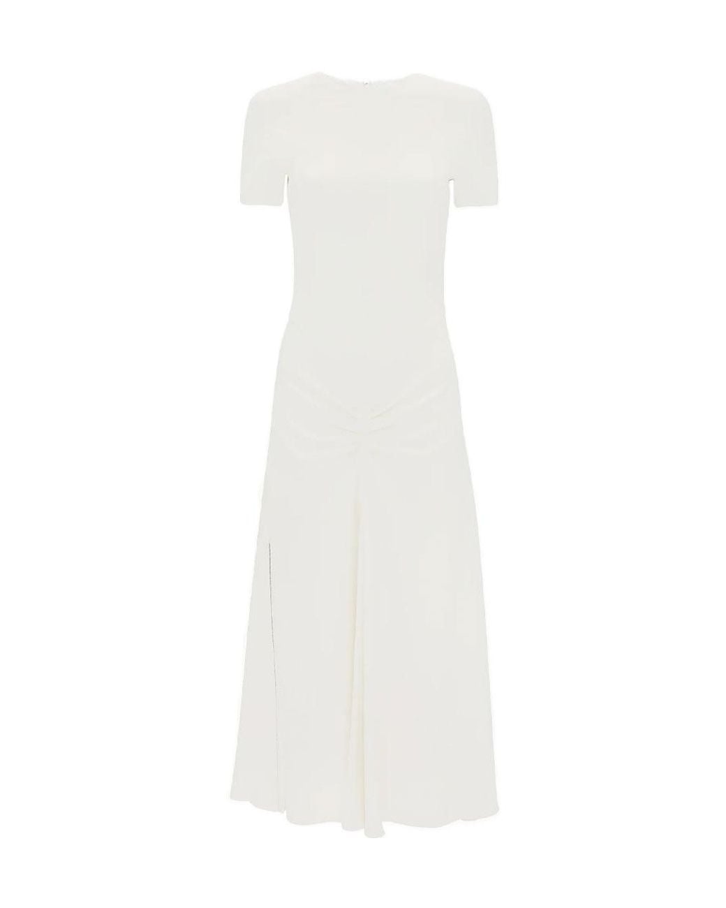 Victoria Beckham White Pleated Dress