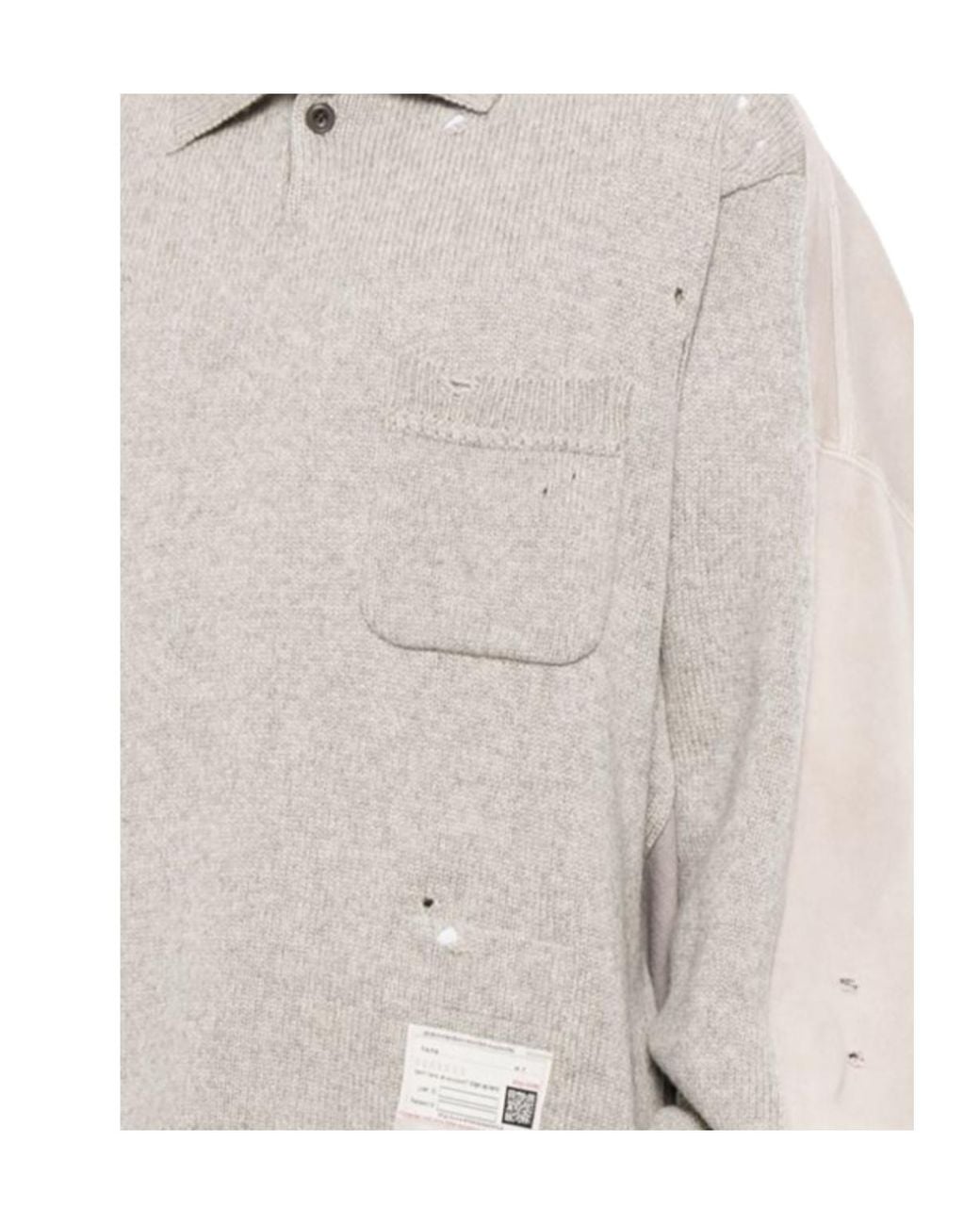 Maison Mihara Yasuhiro Gray Sweatshirt Combined Knit Sweater for men