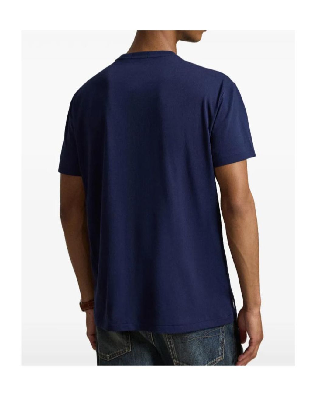 Polo Ralph Lauren Blue Logo-Print Flocked T-Shirt for men