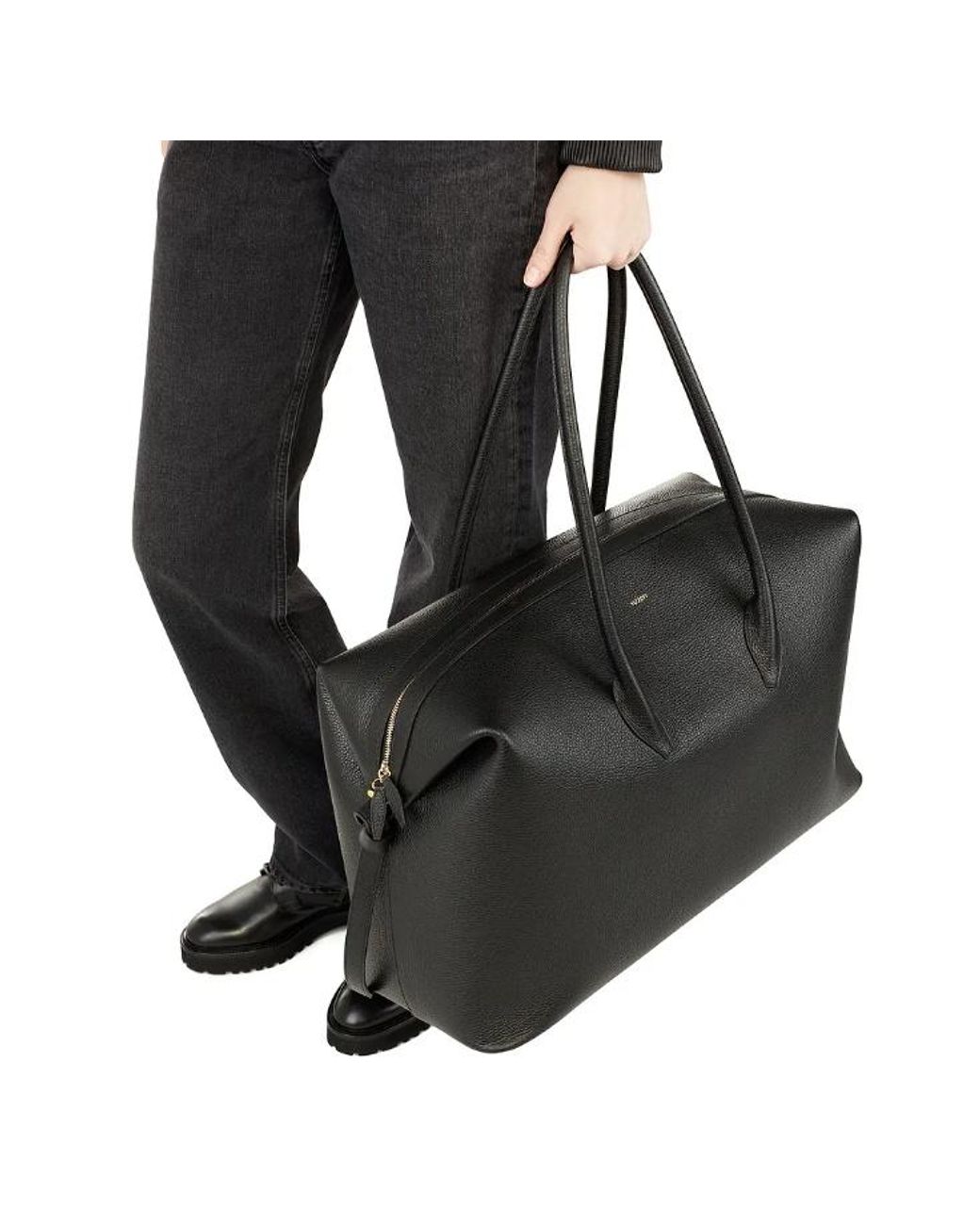 Yuzefi Black Brioche Weekender Shoulder Bag