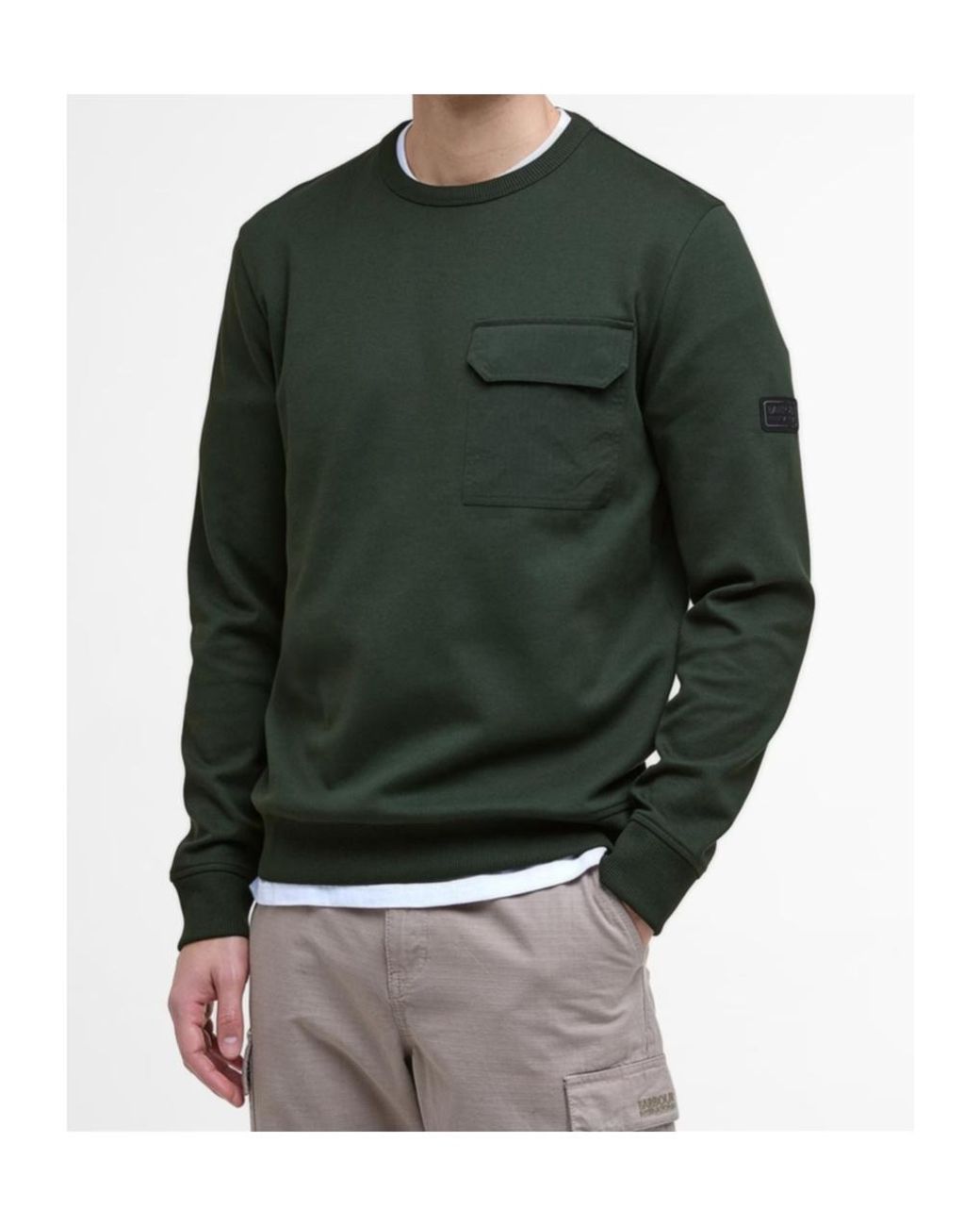 Barbour Green Ilford Crew Sweater for men