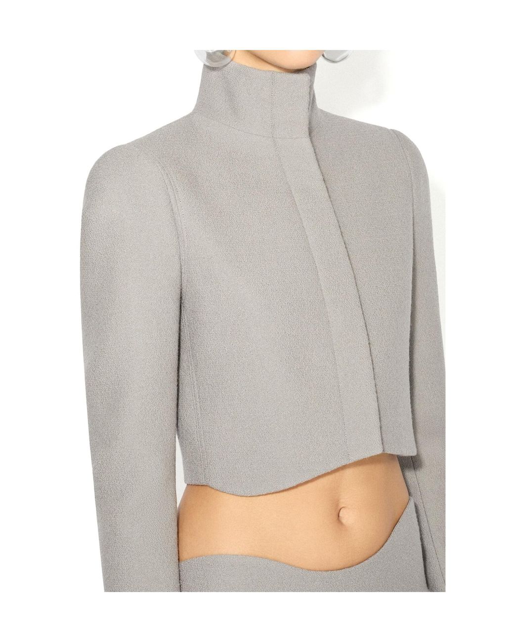 Alaïa Gray Wool Crepe Tailored Jacket