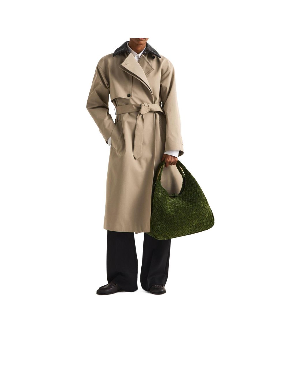 Bottega Veneta Green Military Woven Tote Bag