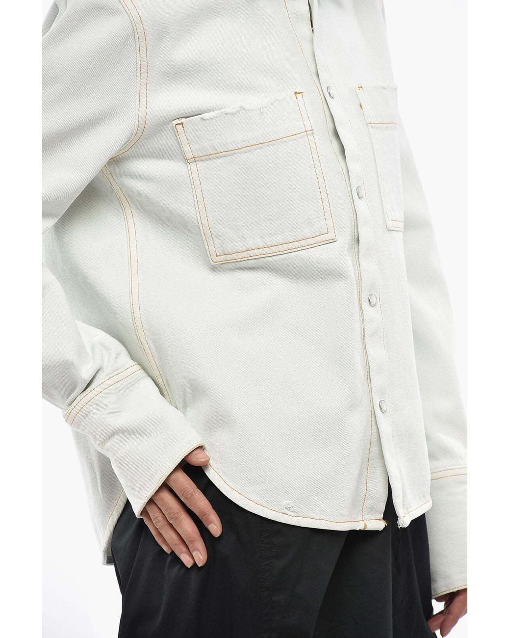 DARKPARK White Glenn Snap-Button Overshirt