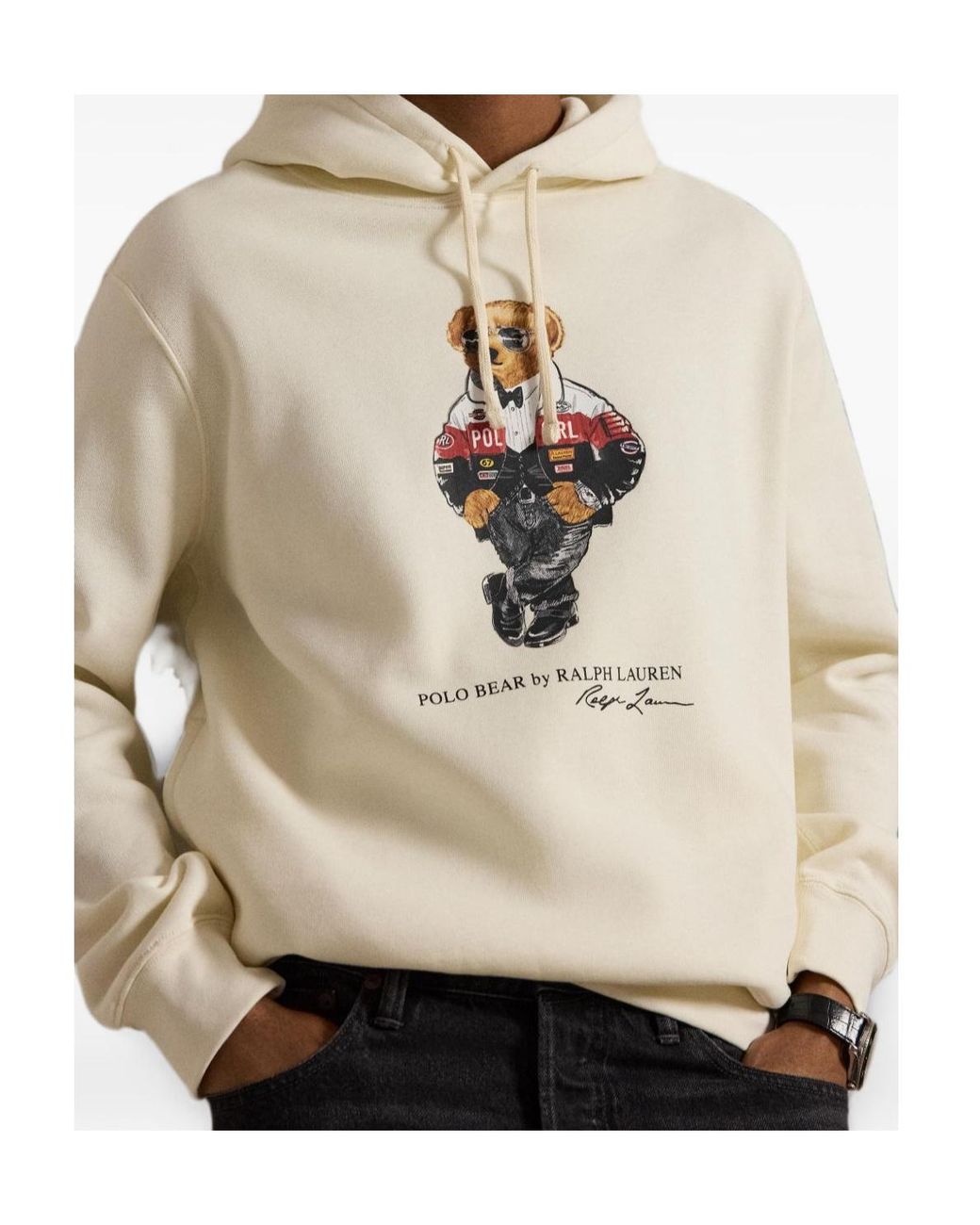 Polo Ralph Lauren White Polo Bear Hoodie for men