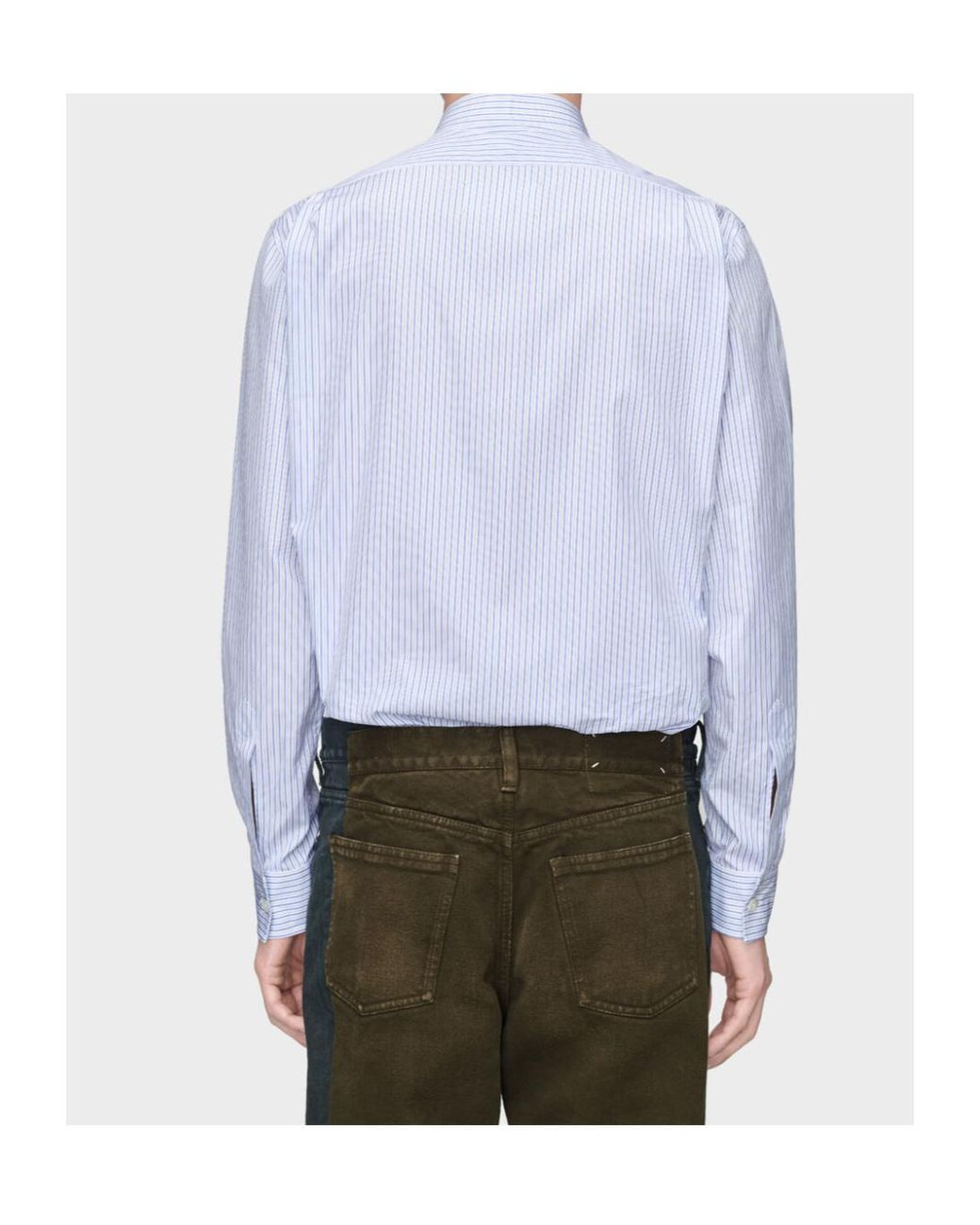 Maison Margiela White Striped Cotton Shirt for men