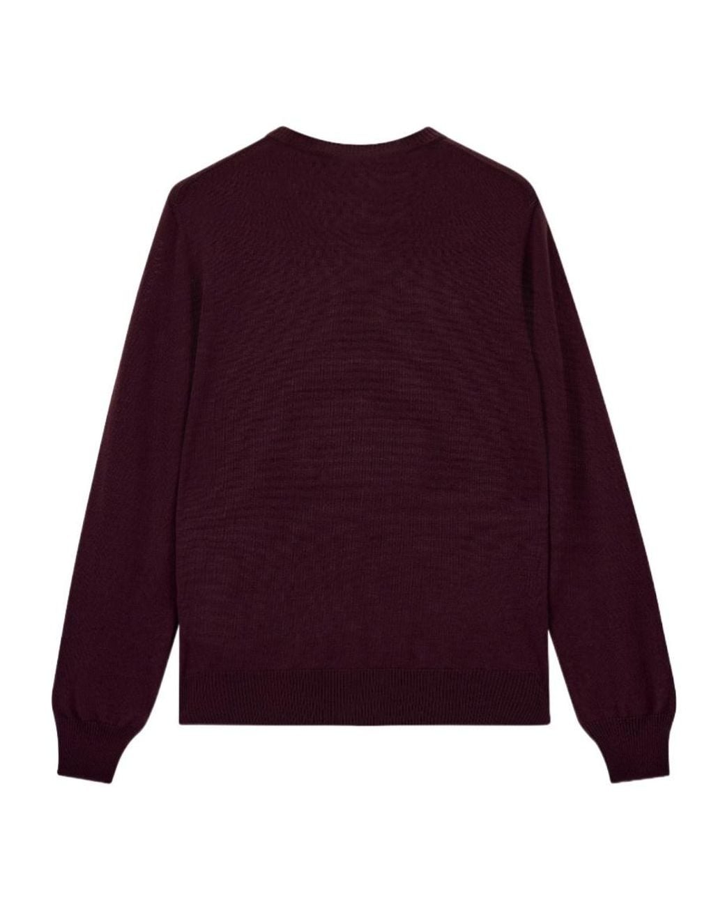 Emporio Armani Purple Crew-Neck Knitted Sweater for men