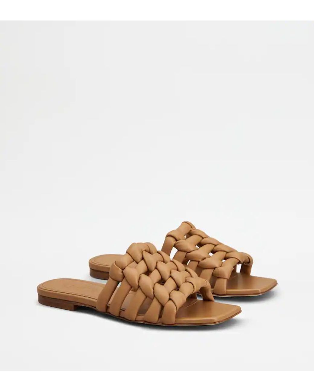 Tod's Brown Woven Slip-On Sandals
