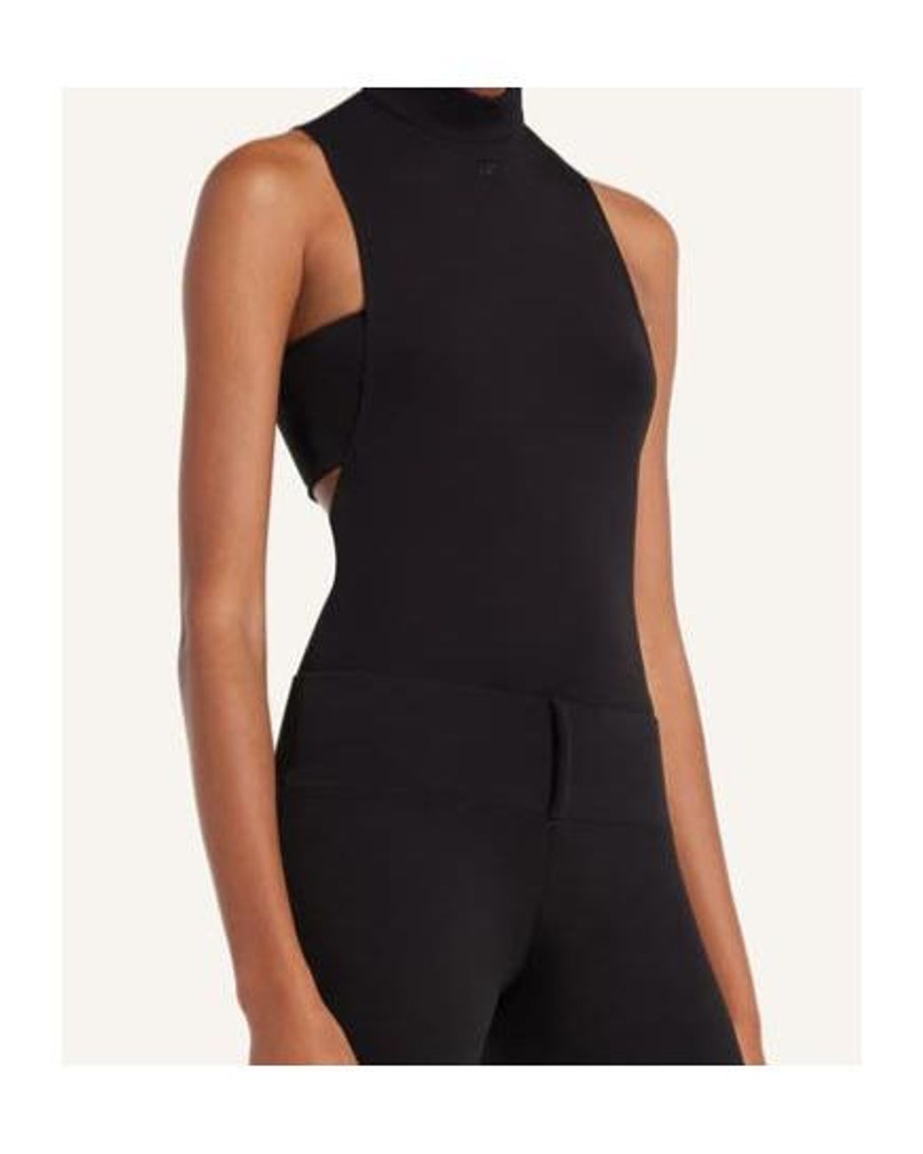 Courreges Black Mock-Neck Bodysuit