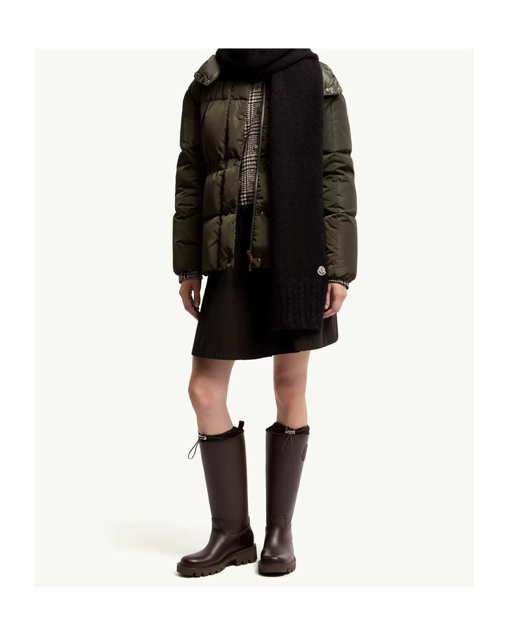 Moncler Black Alpaca Blend Knit Scarf