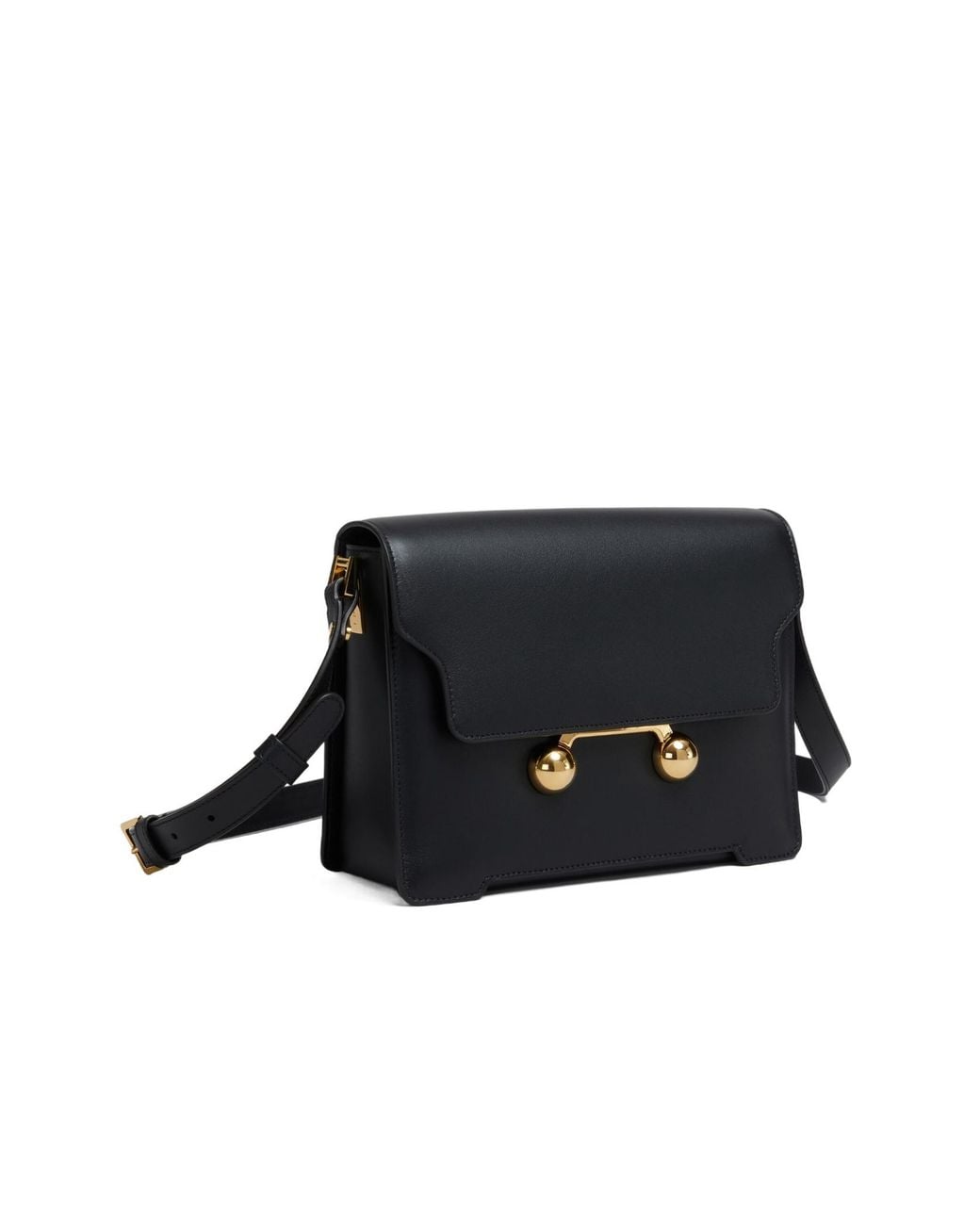 Marni Black Trunkaroo Foldover Top Medium Shoulder Bag