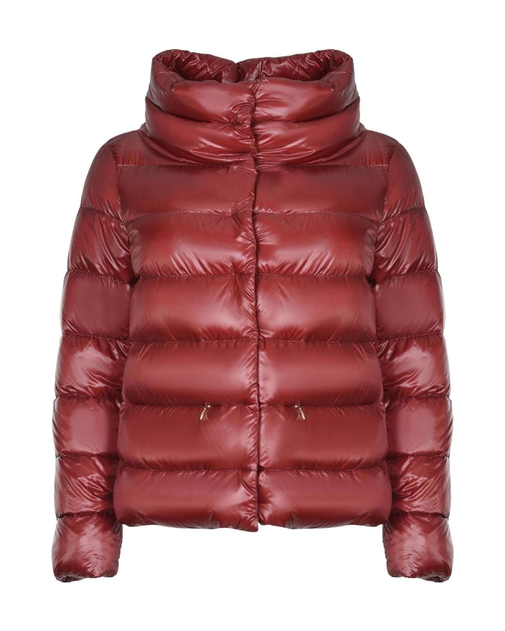 Herno Red Quilted Stand-Collar Down Jacket