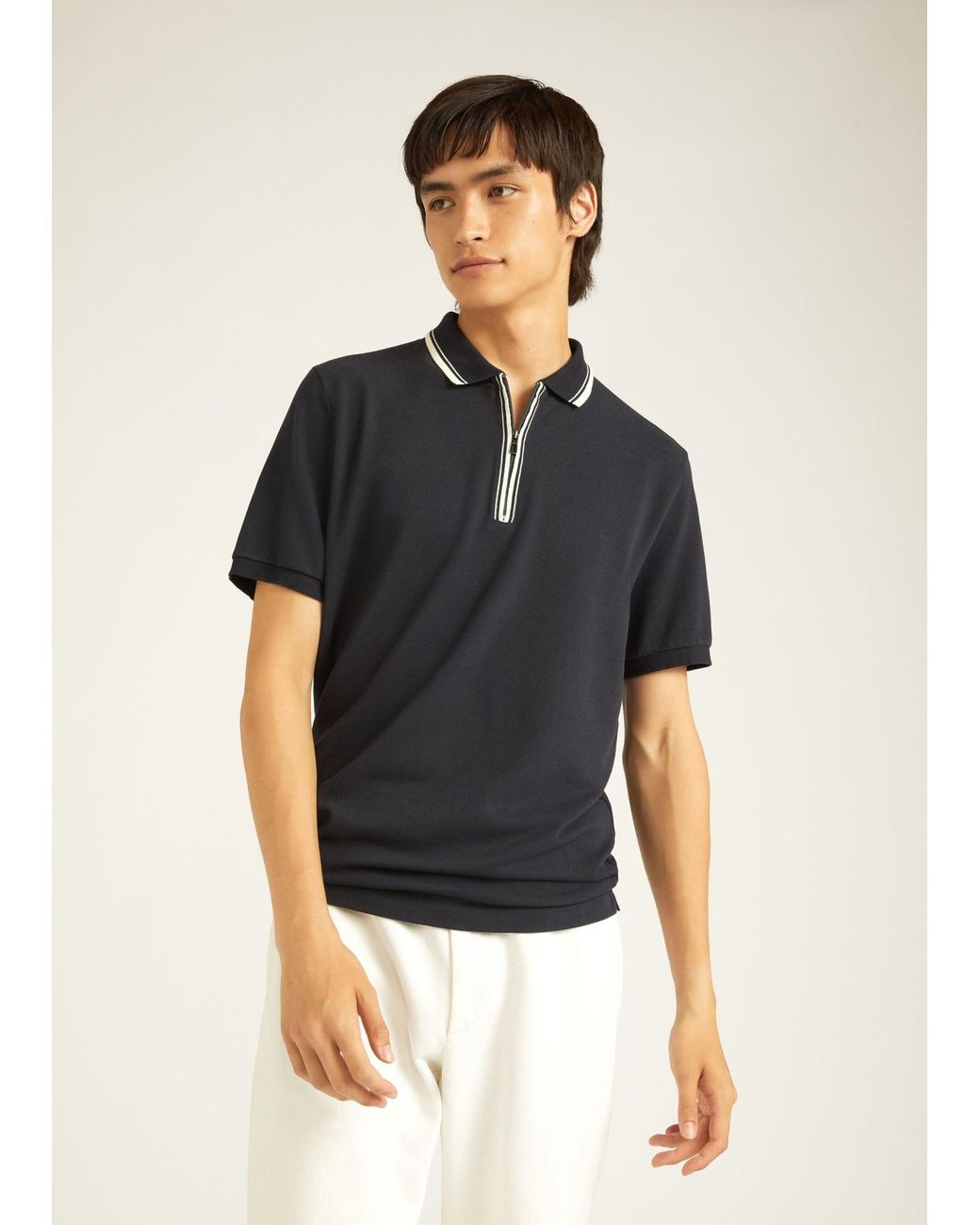 Loro Piana Blue Zip Regatta Polo Shirt for men