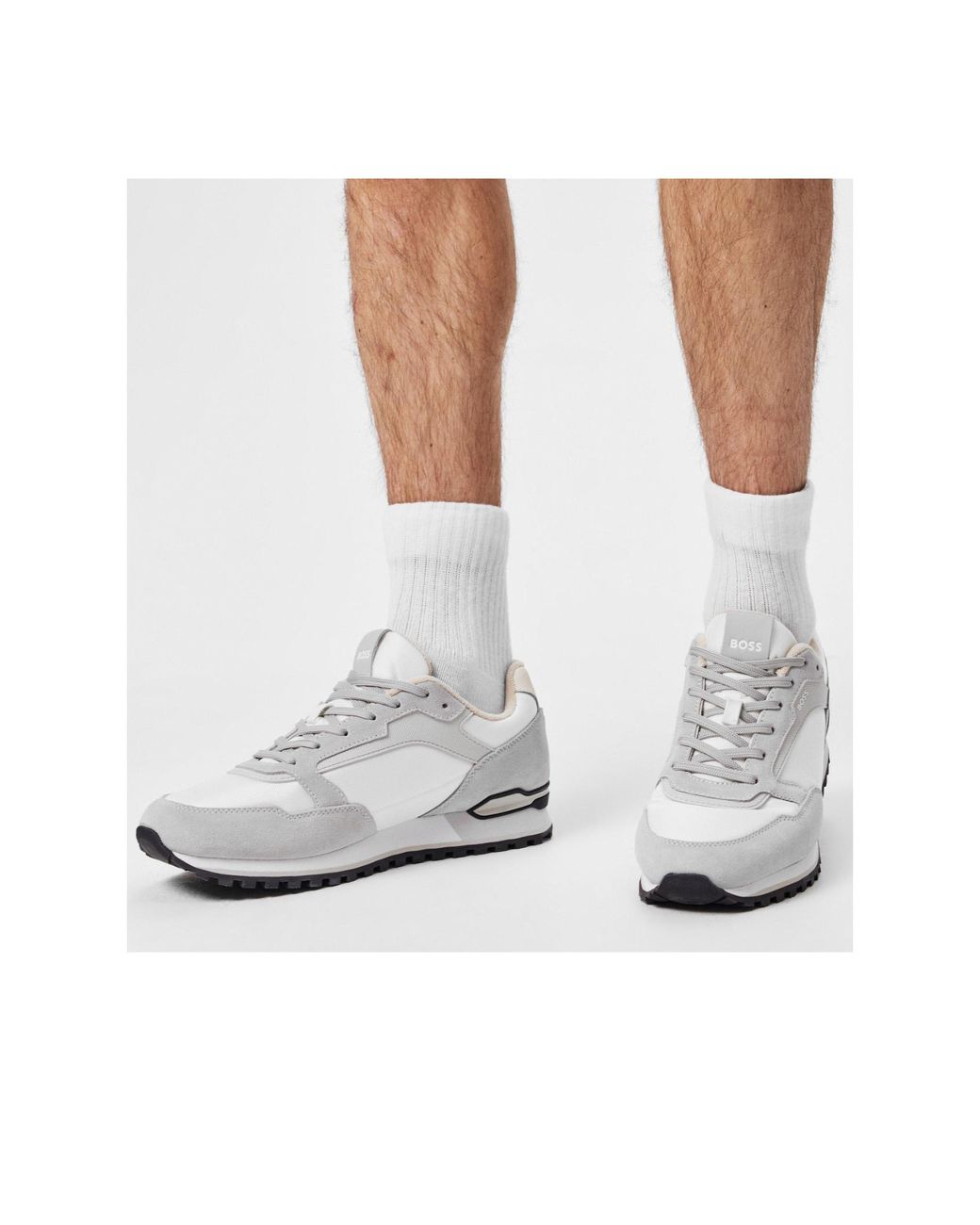 Boss White Parkour Running Trainers for men