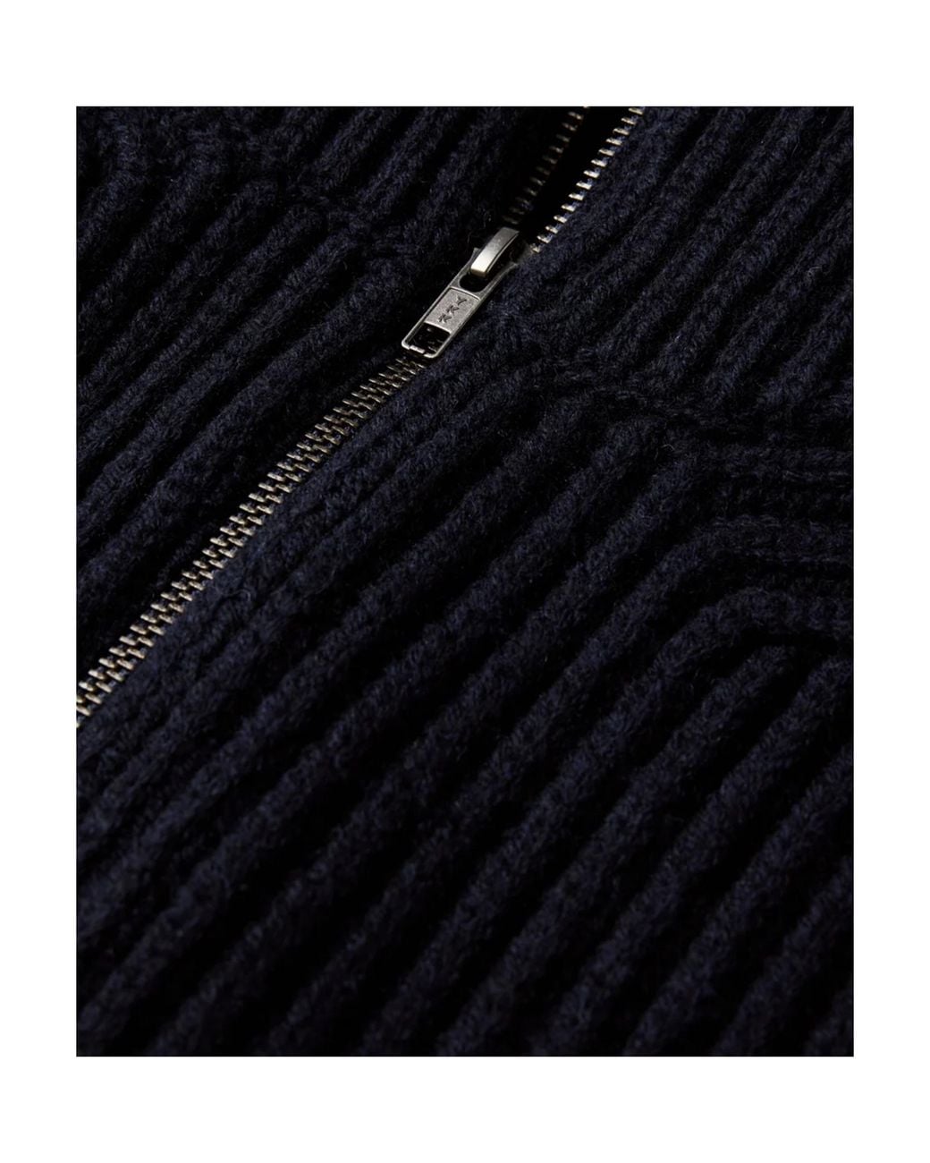 Soeur Blue Jasper Zip-Up High Neck Knitted Sweater