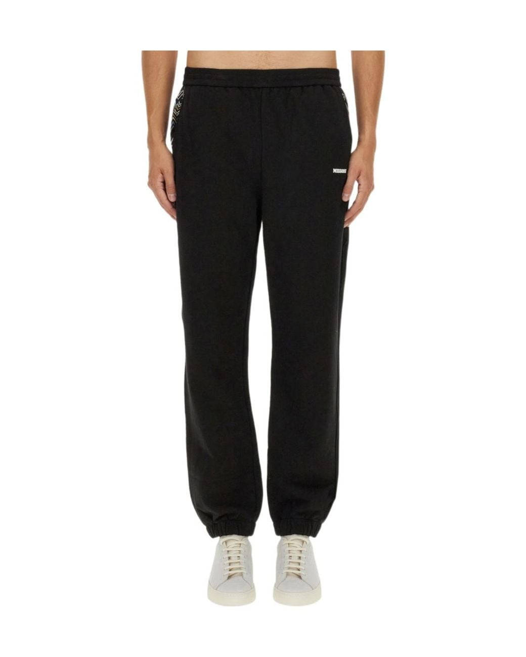 Missoni Black Logo Detailed Straight-Leg Track Pants for men