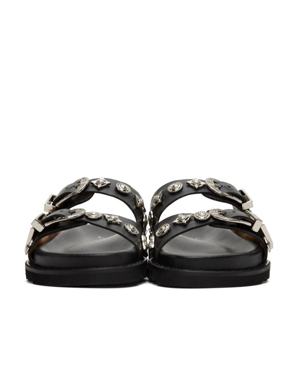 Toga Black Double Buckle Sandals