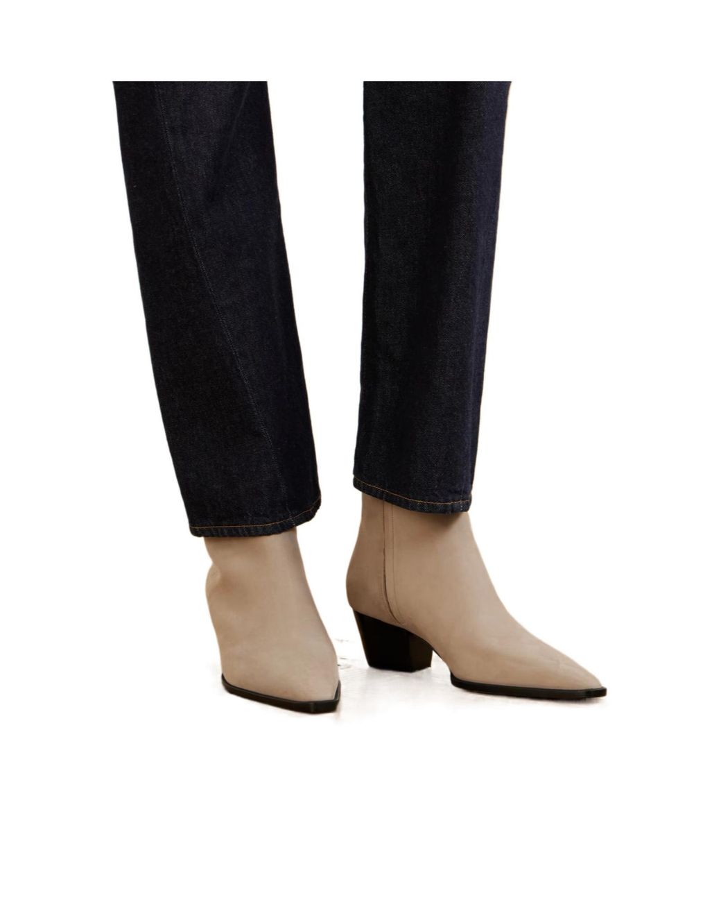 Manolo Blahnik White Suede Pointed-Toe Ankle Boots