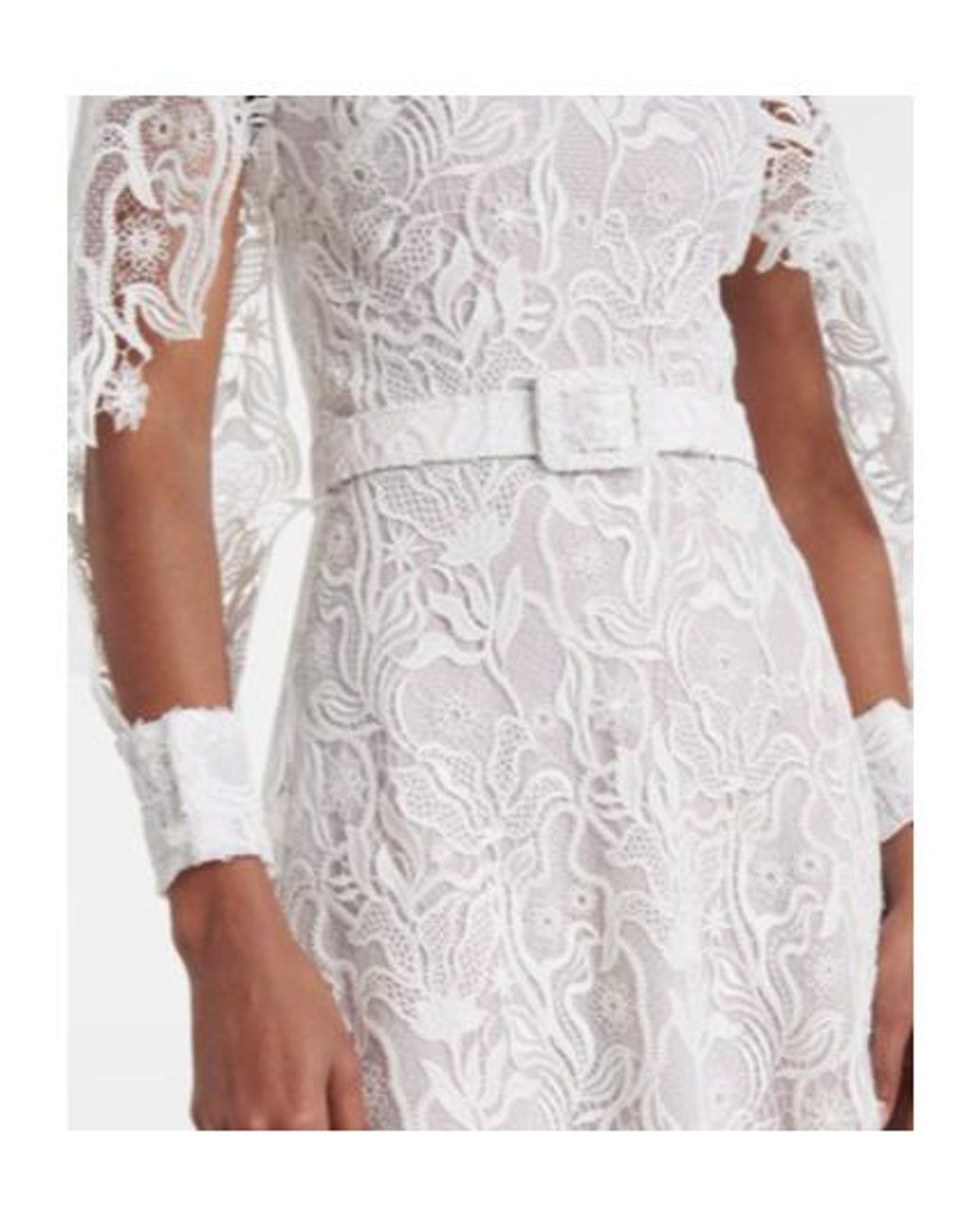 Oscar de la Renta White Floral Lace Cocktail Dress