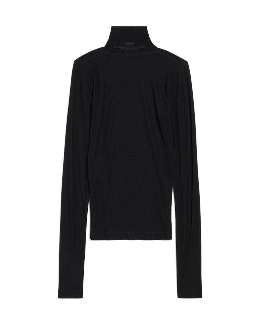Balenciaga Black Bb Garderobe Fitted Turtleneck Sweater