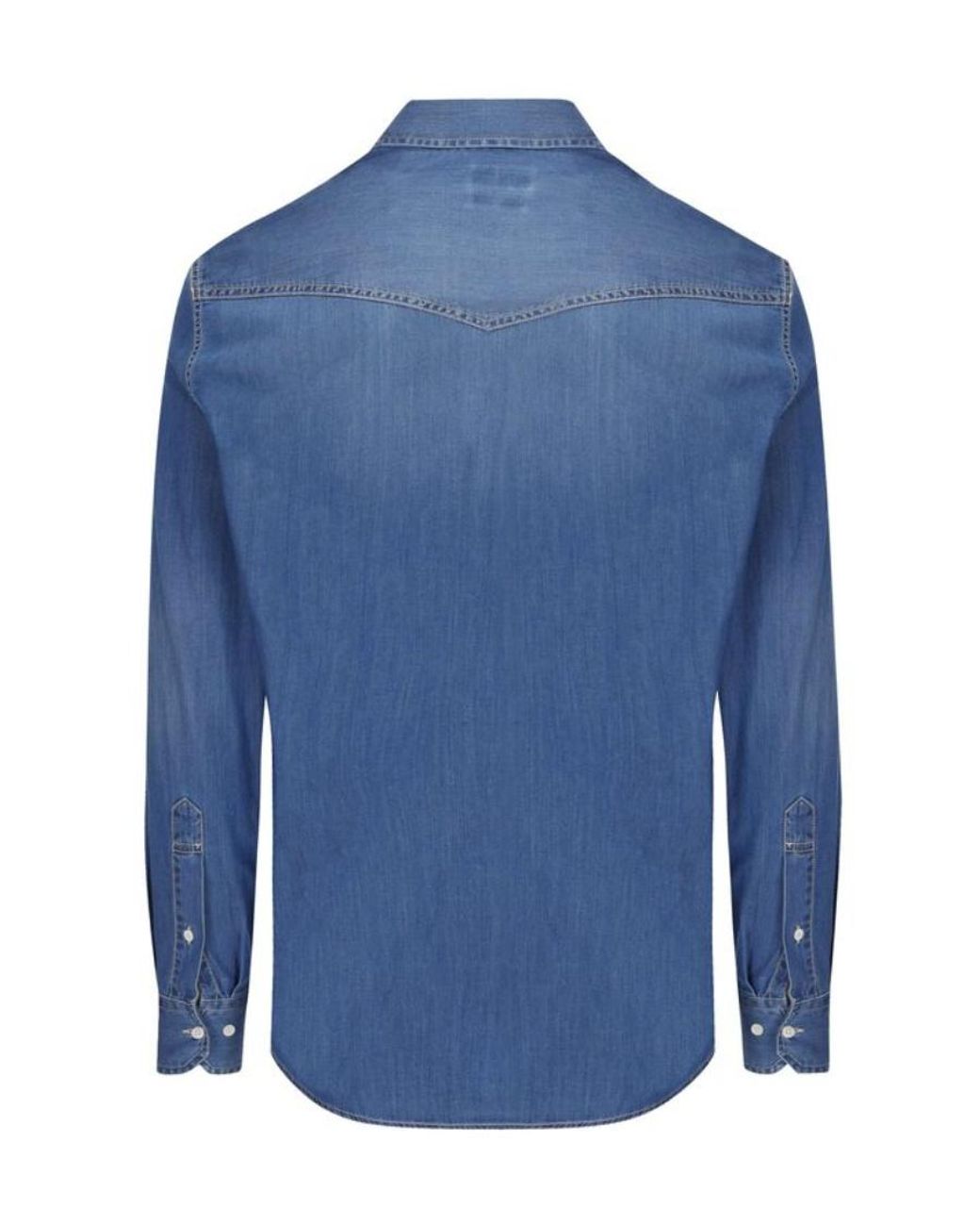 Brunello Cucinelli Blue Logo Denim Shirt for men