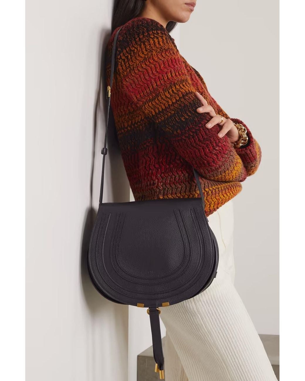 Chloé Black Chloé Marcie Medium Saddle Bag