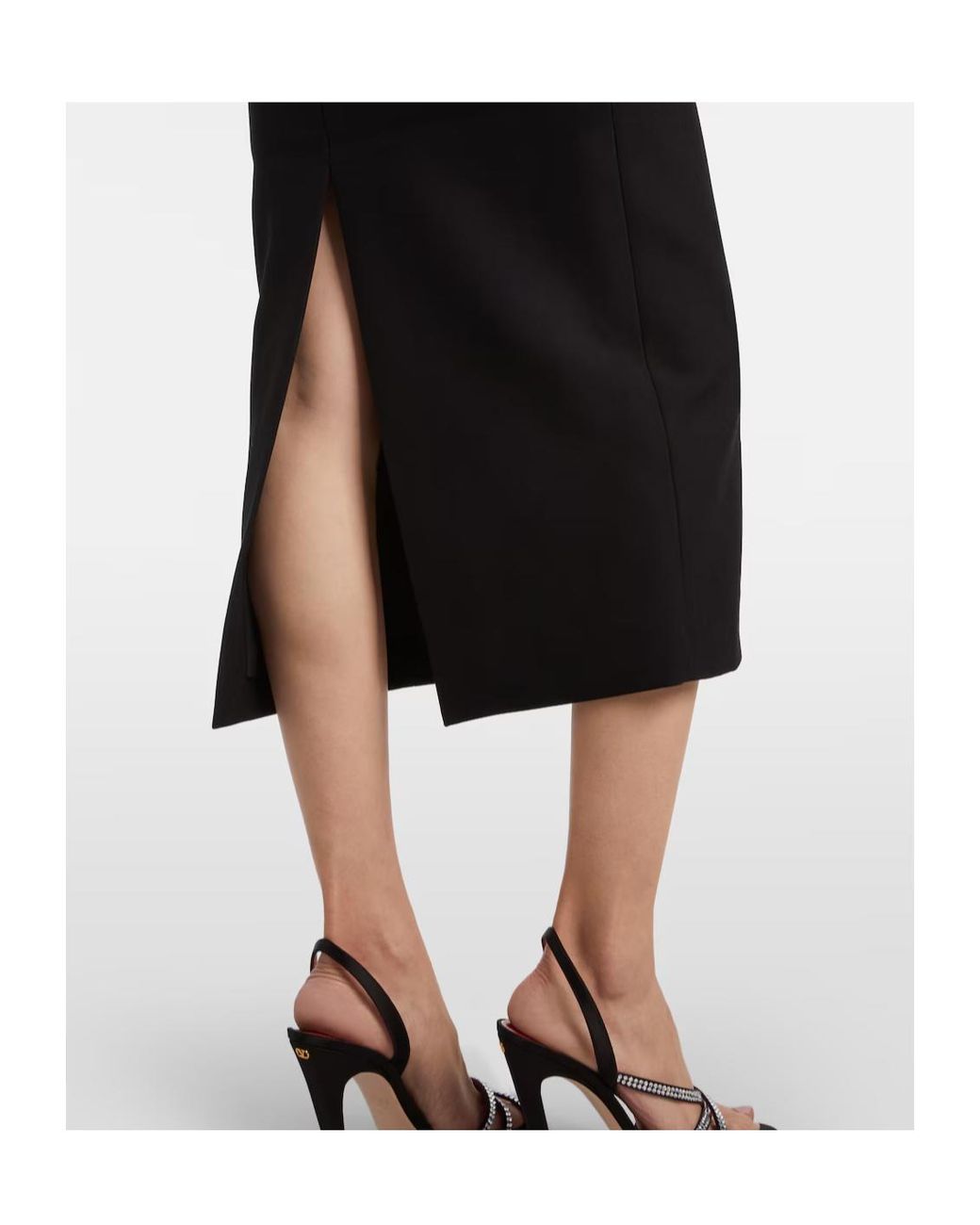 Roland Mouret Black Crystal-Embellished Crepe Cocktail Dress