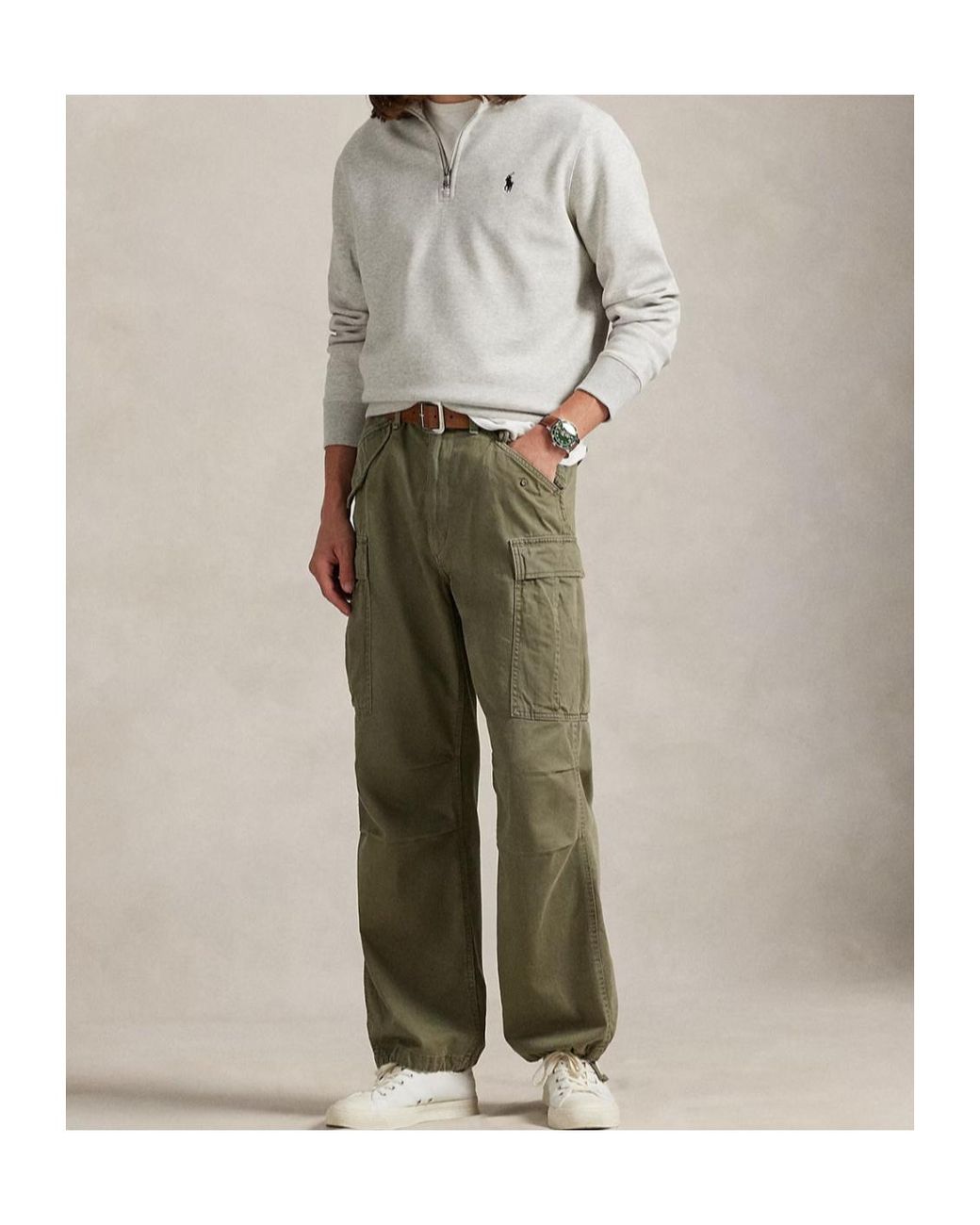 Polo Ralph Lauren White Half-Zip Sweatshirt for men