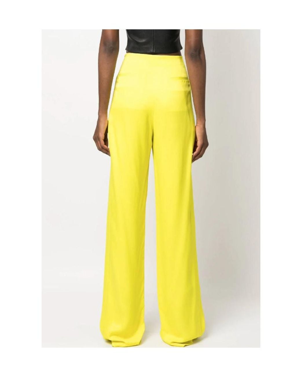 MSGM Yellow Logo Casual Pants