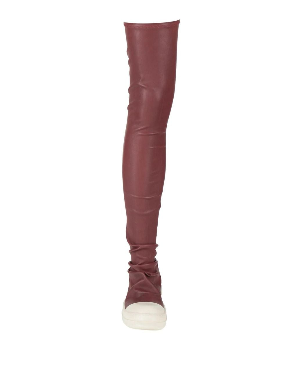 Rick Owens Red Elastic Over-The-Knee Boots