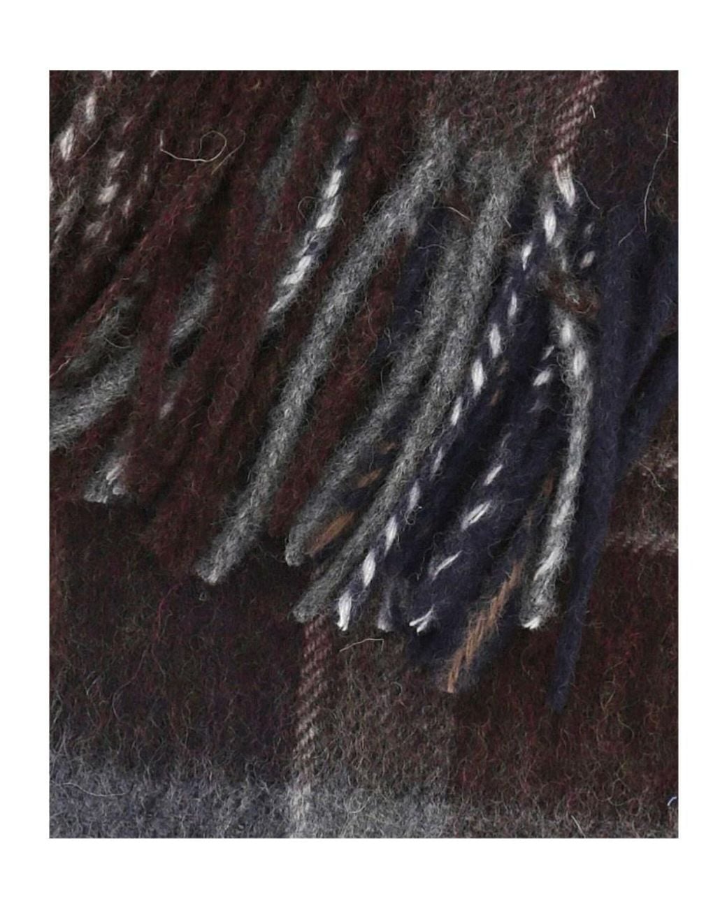 Barbour Black Braden Tartan Fringed Scarf for men