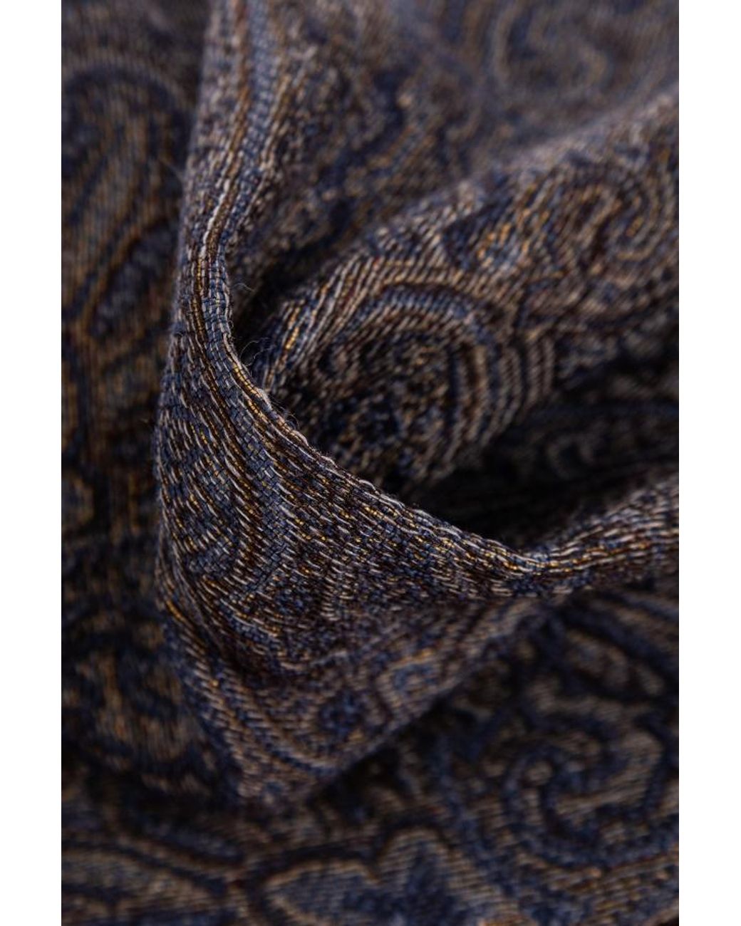 Etro Black Logo Patch Frayed Edge Scarf for men