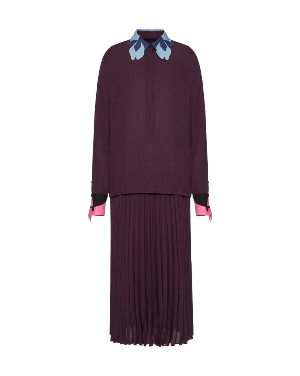 Valentino Purple Pleated Dress