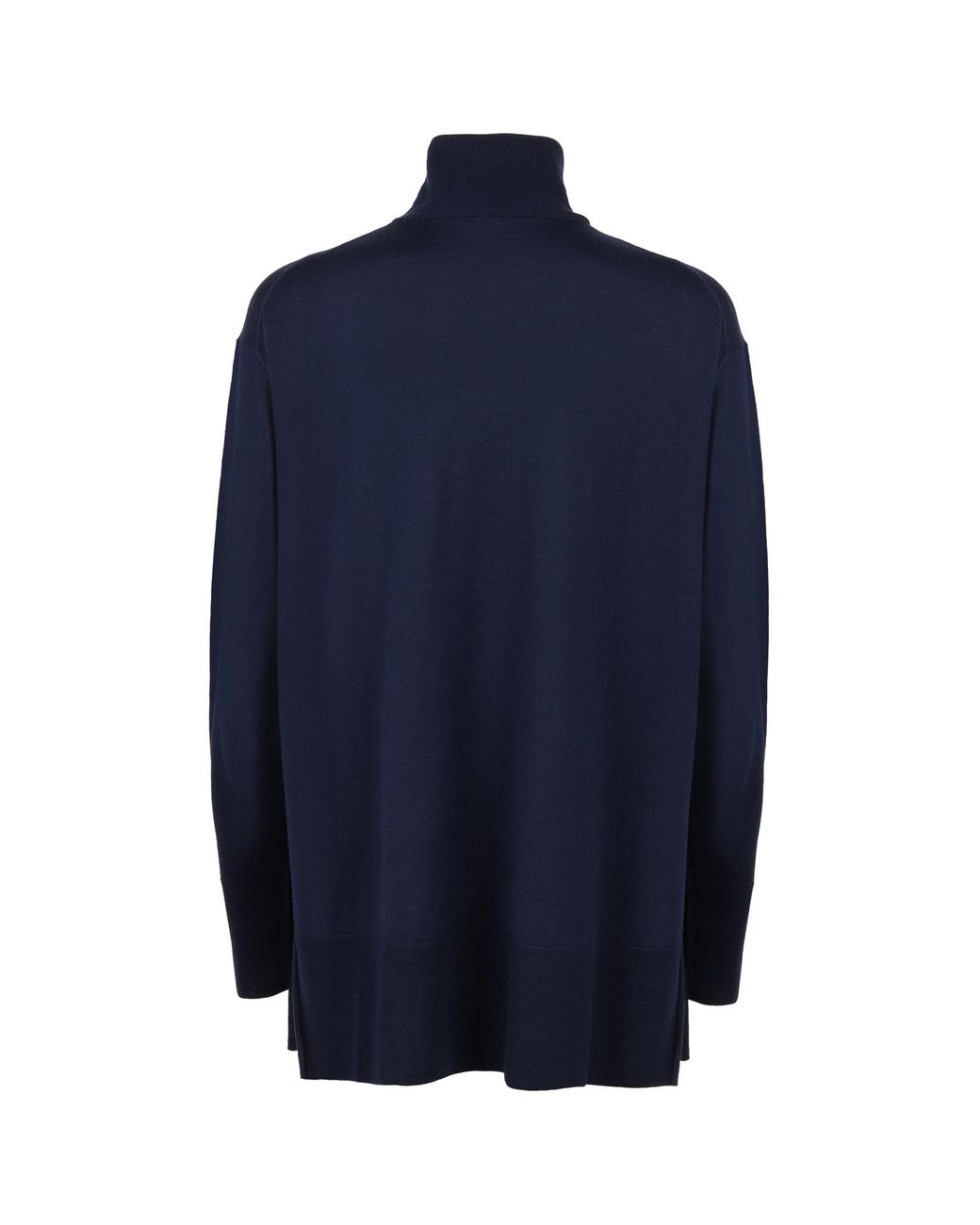 Aspesi Blue Side Slit Turtleneck Pullover