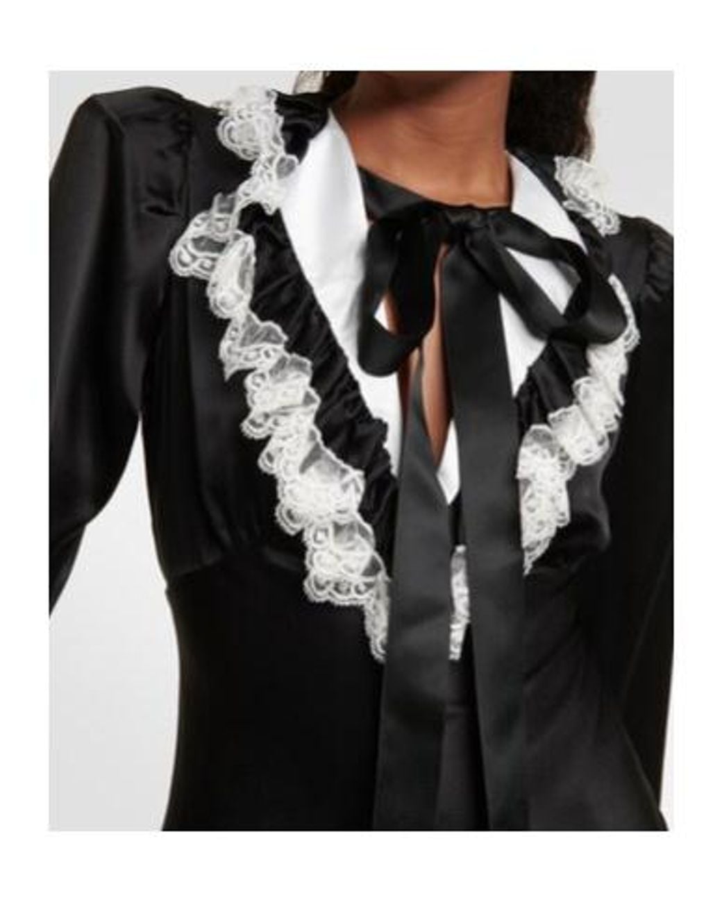 Rodarte Black Silk Satin Midi Dress