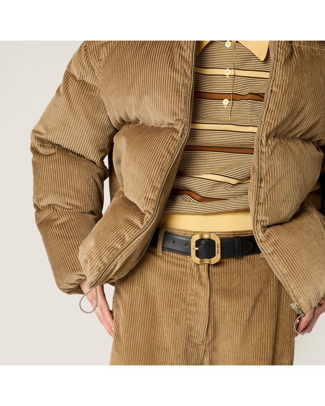Miu Miu Brown Quilted Zipped Jacket