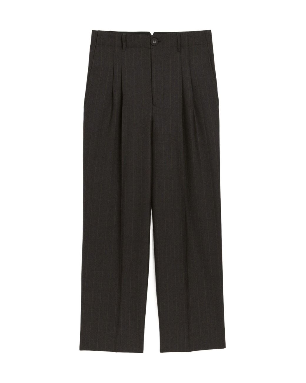 AMI Black Ami High-Waisted Carrot-Fit Striped Trousers for men