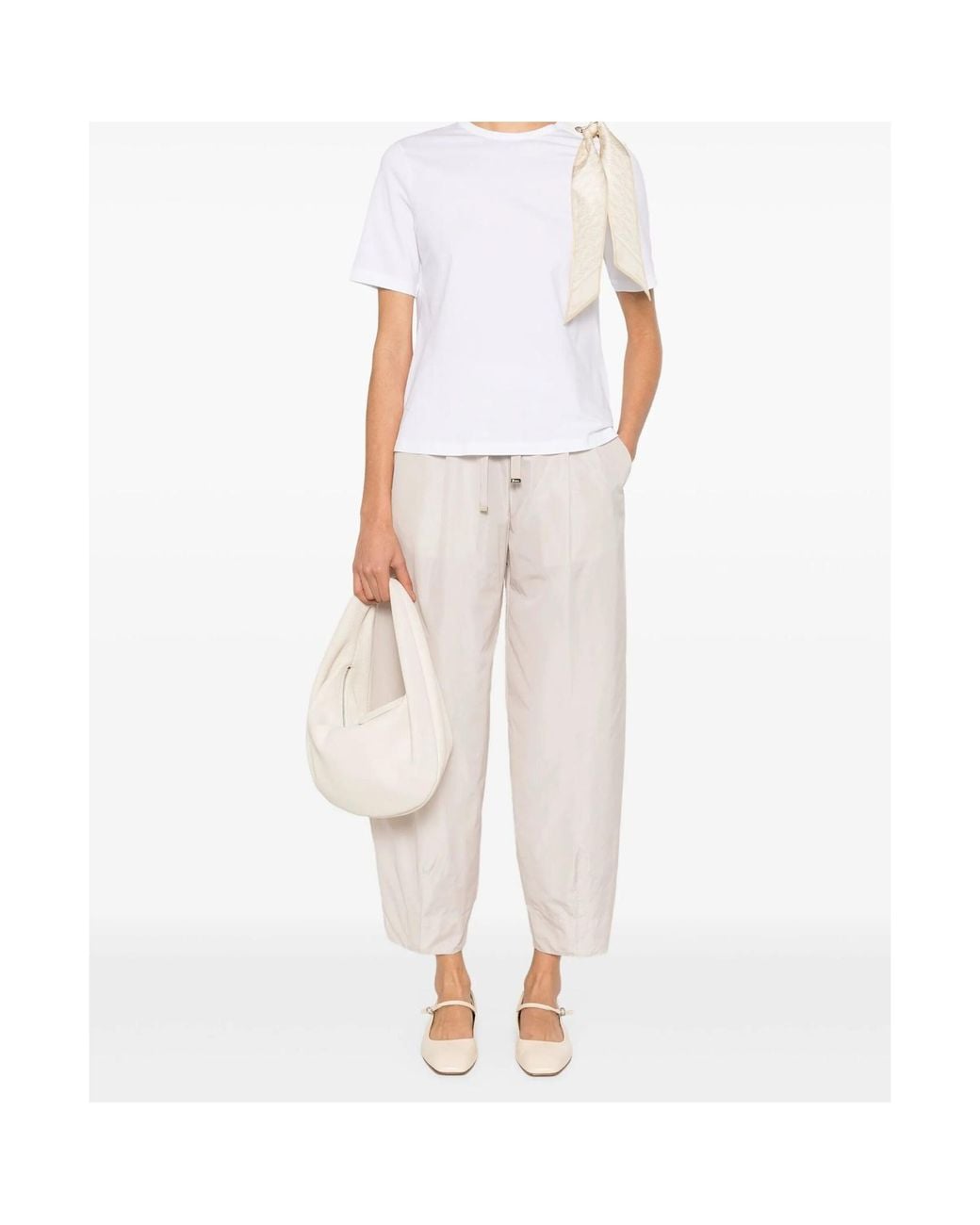 Herno White Taffeta Trousers