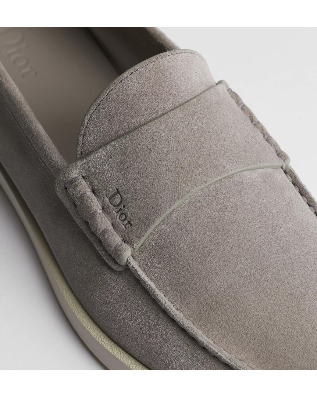 Dior Gray Homme Granville Penny Moccasins for men