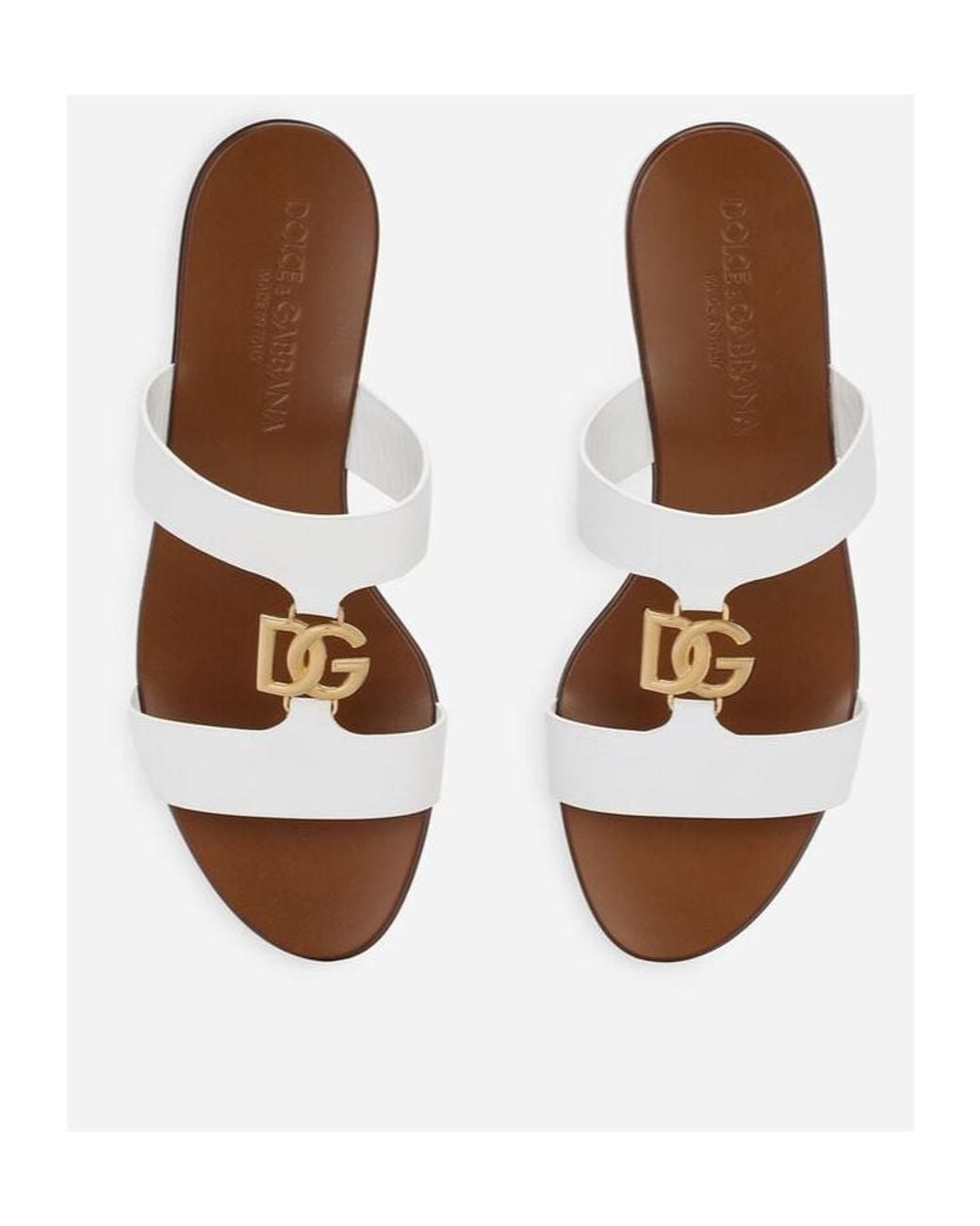 Dolce & Gabbana White Bianca Leather Sandals