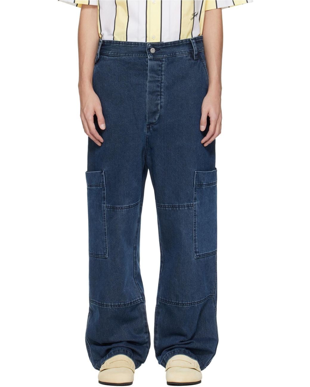 Jacquemus Blue Carré De-Nîmes Wide-Leg Jeans for men