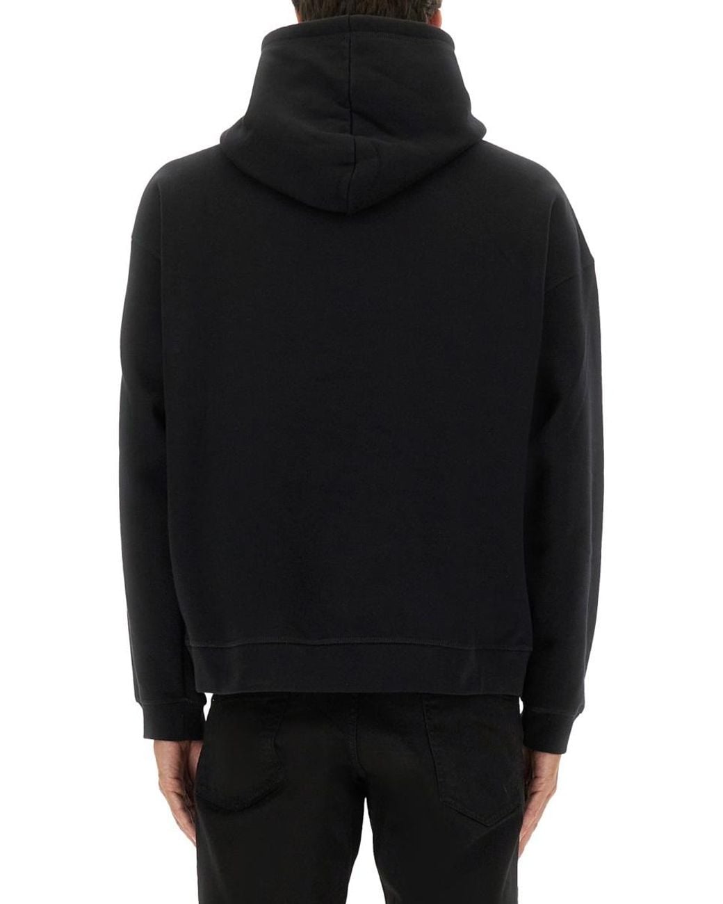 DSquared² Black Graphic Printed Drawstring Hoodie for men