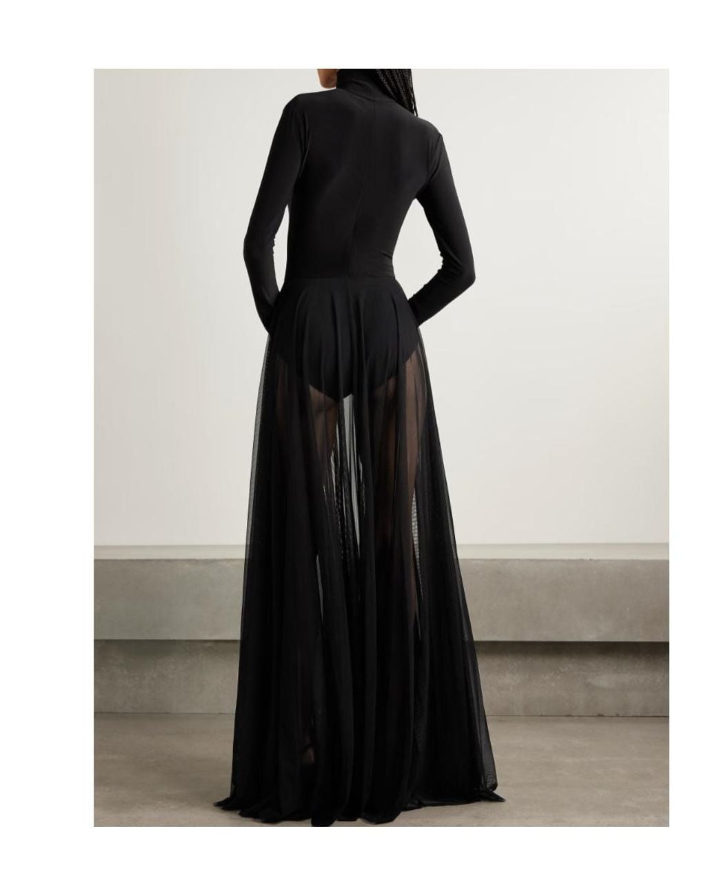 Norma Kamali Black Long Sleeve Turtleneck Dress