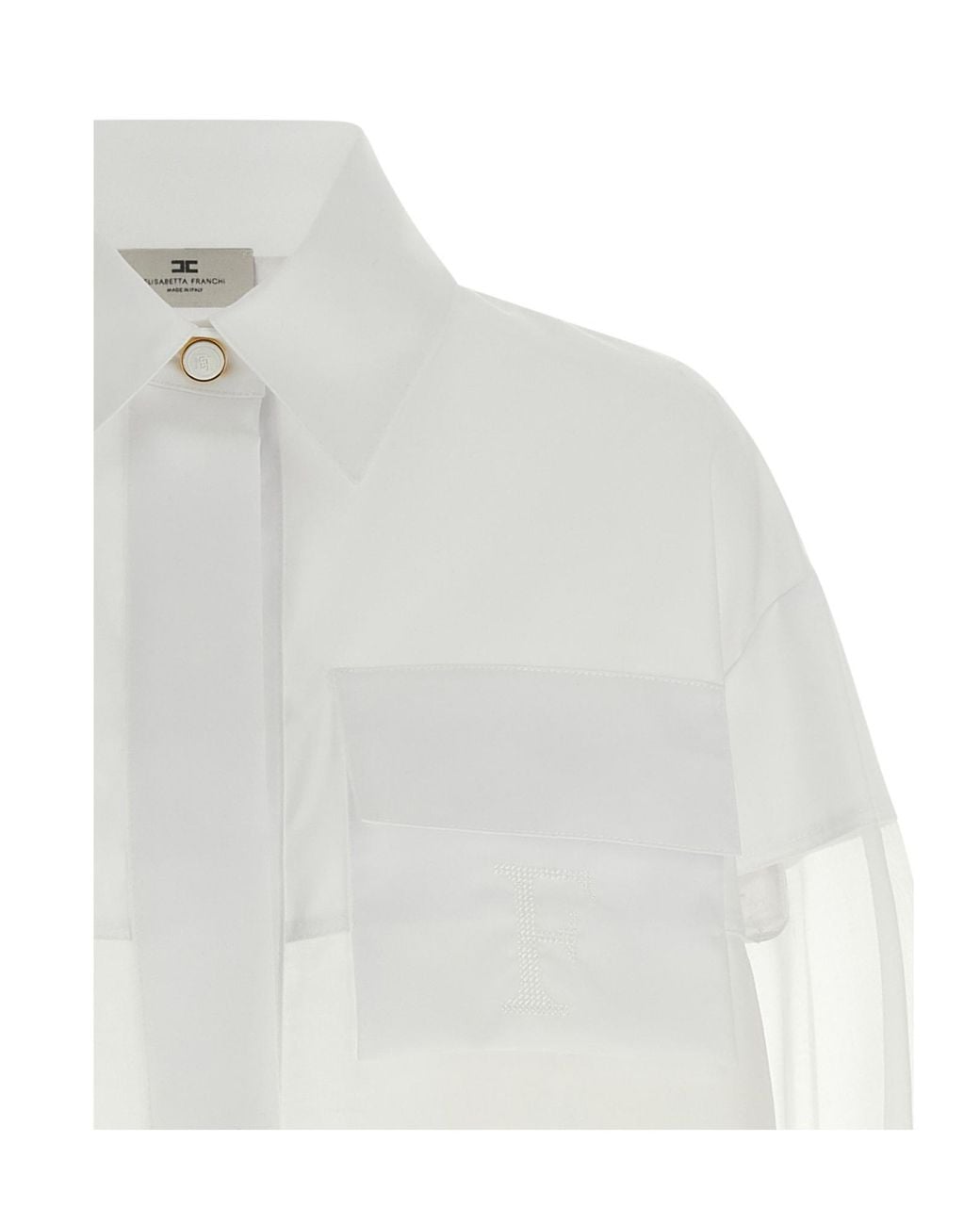 Elisabetta Franchi White Layered Cropped Shirt