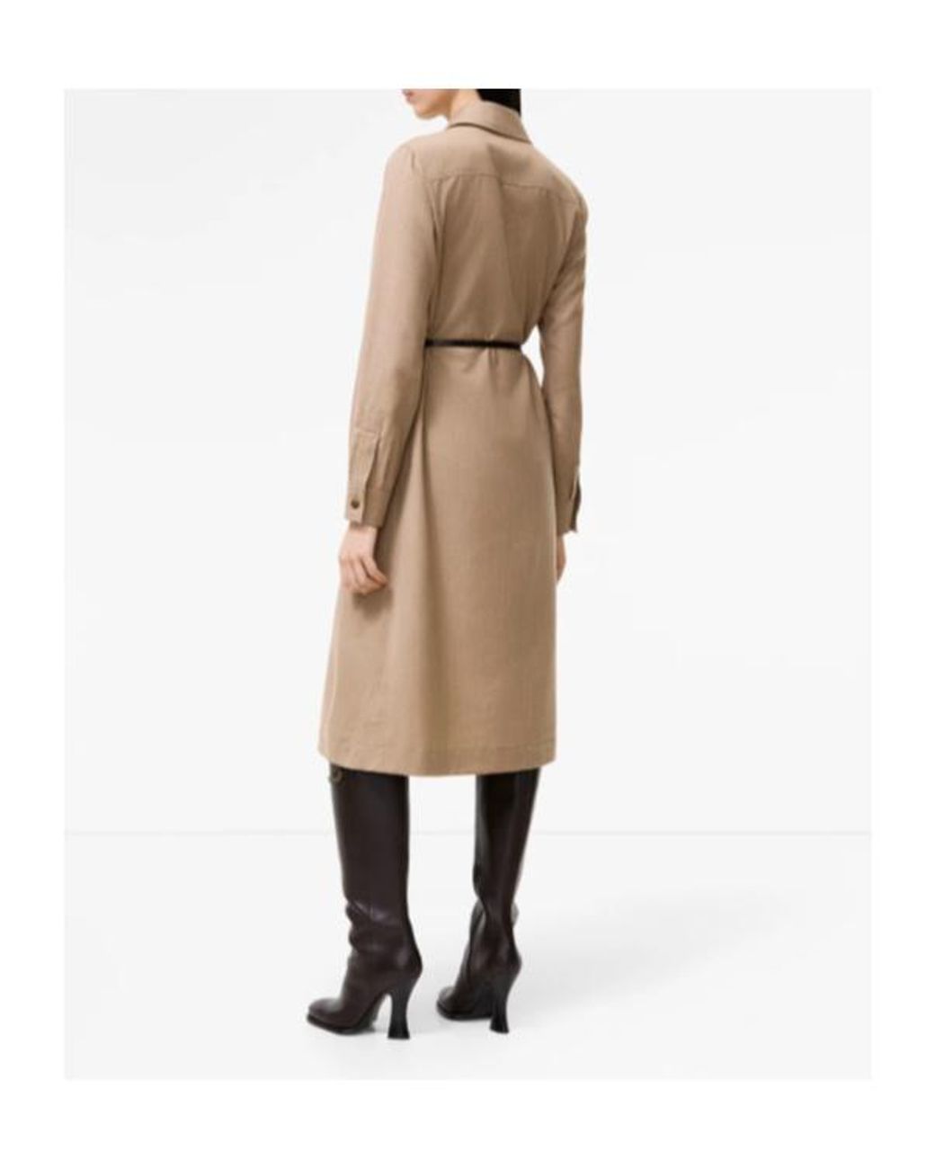 Burberry Natural Floriana Belted Shirt Dress