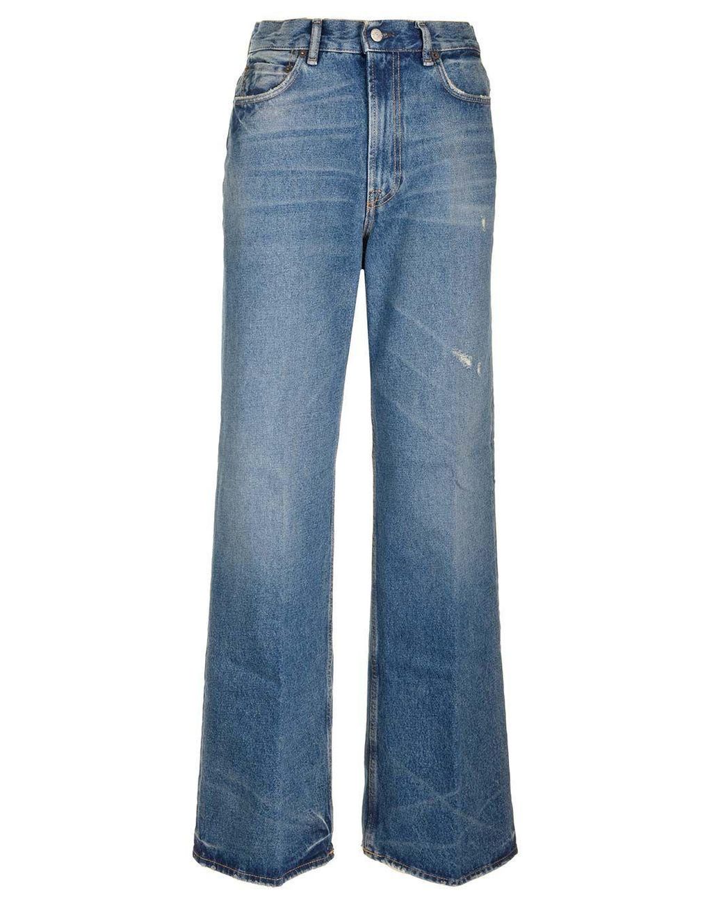 Acne Blue High-Waisted Wide-Leg Jeans