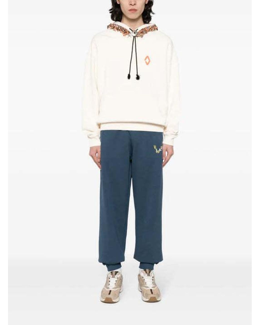 Lanvin Blue Logo-Print Cotton Track Pants for men