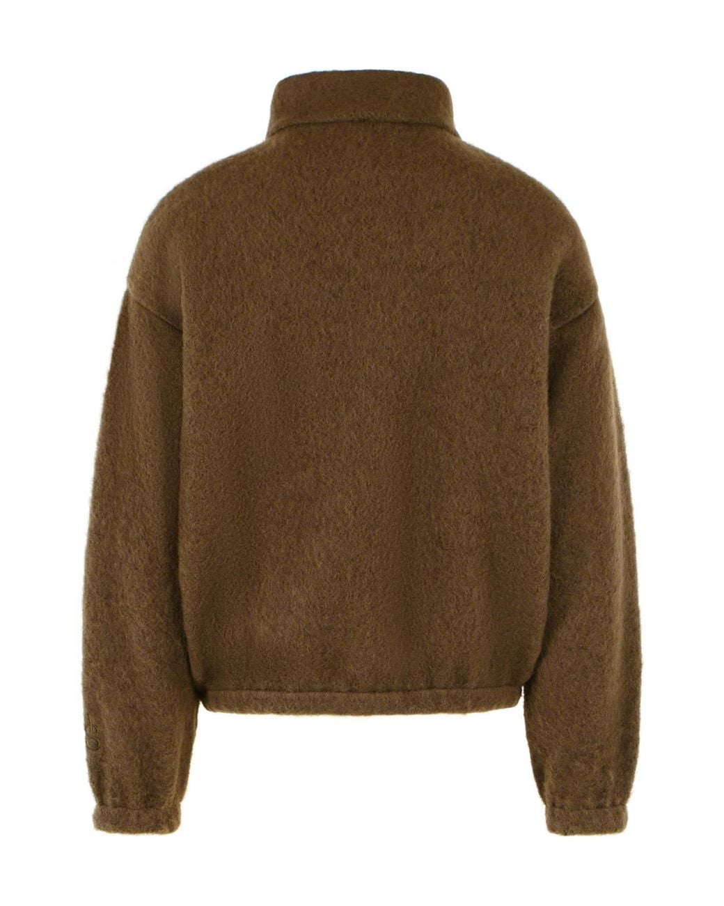Jil Sander Brown Quarter-Zip Wool-Blend Sweater for men